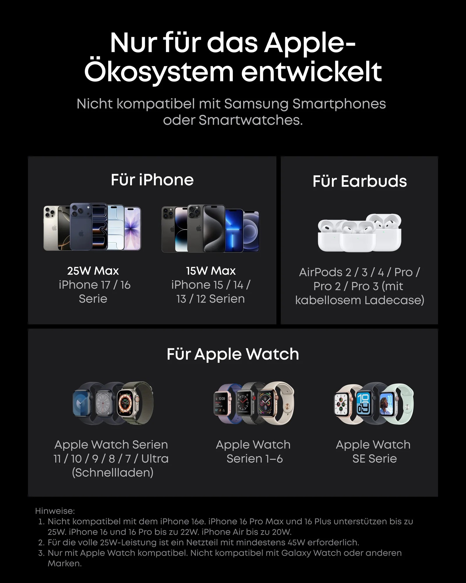 Statie de incarcare wireless 3 in 1 Anker, Prime, 45W, portabil, pliabil, fast charge, pentru iPhone seriile 12-17, Apple Watch, AirPods,exceptie iPhone 17 Air, 1 x USB-C incarcare, gri, "B25N1G11" - 0194644321809 - imagine 10