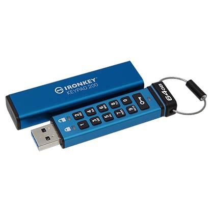 64GB IronKey Keypad 200, FIPS 140-3 Lvl 3 (Pending) AES-256 Encrypted, "IKKP200/64GB" (timbru verde 0.03 lei)