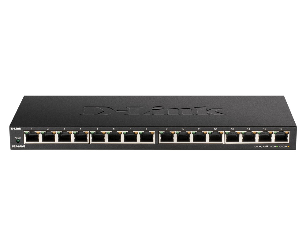 SWITCH D-LINK 16 porturi Gigabit. carcasa metalica, "DGS-1016S" (timbru verde 2 lei)