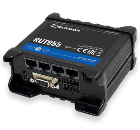 TELTONIKA RUT955 Industrial 4G LTE router Cat.4 WiFi Dual Sim GPS 1x WAN 3X LAN GPS router, "RUT955 T033B0" (timbru verde 0.8 lei)