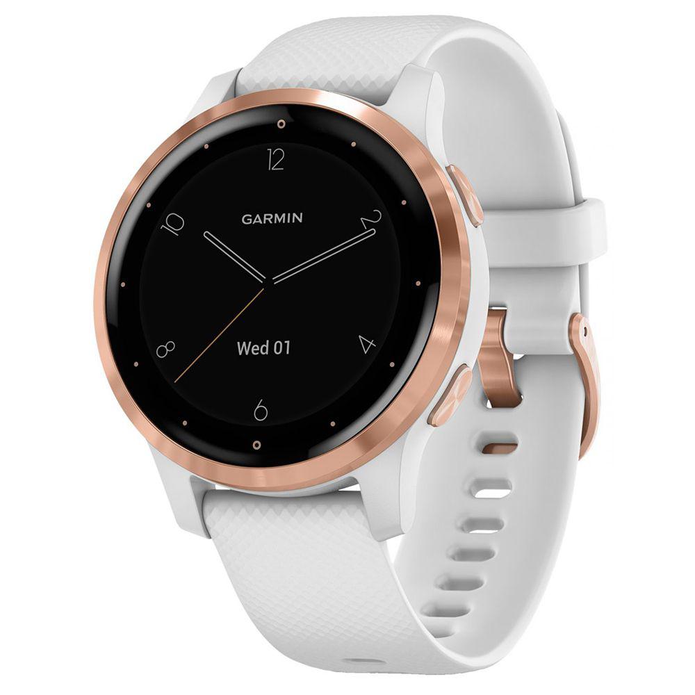 SMARTWATCH GARMIN, Vivoactive 4S, ecran 1.1 inch, touchscreen da 1.1 inch, conectare prin Bluetooth | GPS | WiFi, roz & auriu & alb, "010-02172-24" (timbru verde 0.18 lei)