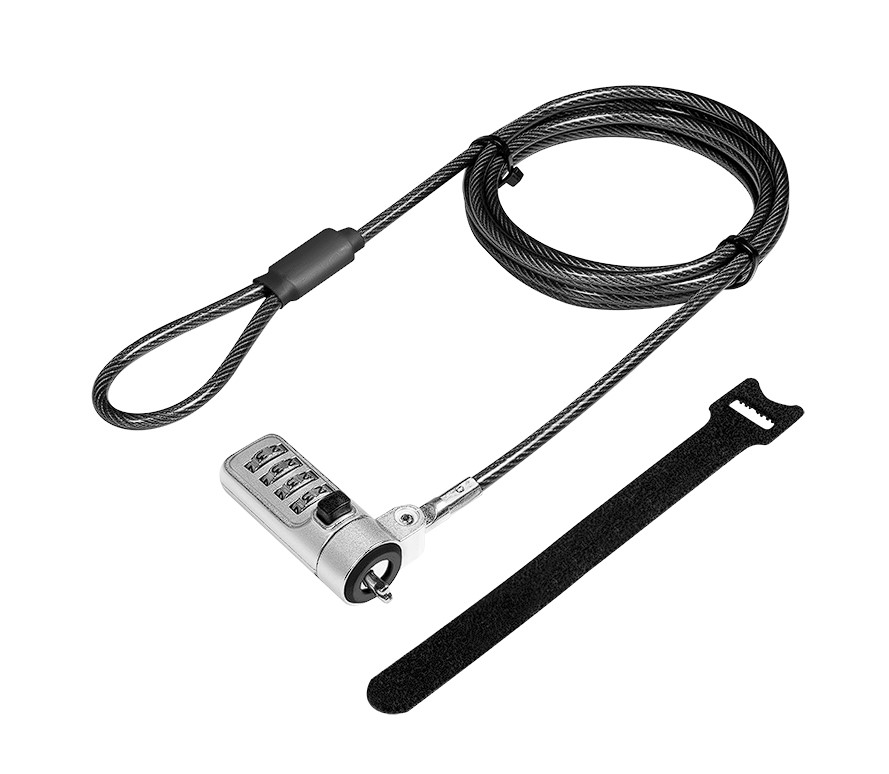CABLU securitate LOGILINK pt. notebook, slot Wedge (Noble Lock), cifru cu patru discuri, cablu otel, "NBS010" (timbru verde 0.8 lei)