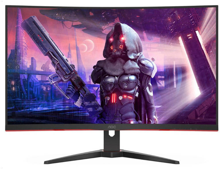 MONITOR AOC 31.5 inch, Gaming, VA, Full HD (1920 x 1080), curbat, 250 cd/mp, 1 ms, DisplayPort | HDMI x 2 | VGA, "C32G2AE/BK" (timbru verde 7 lei)