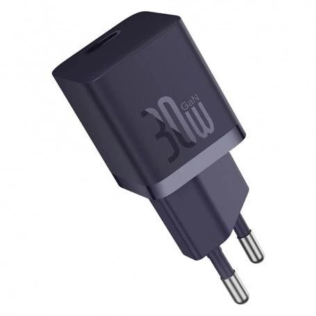 INCARCATOR retea Baseus GaN5 Pro, Quick Charge 30W, 1 x USB Type-C, include cablu USB Type-C la USB Type-C 100W 1m, mov "P10110902523-00" (timbru verde 0.18 lei) - 6932172654436
