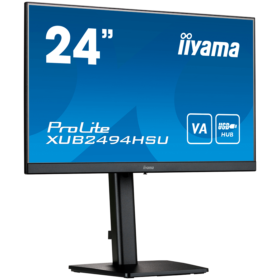 MONITOARE Iiyama LED XUB2494HSU-B2 VA 23.8" 1920 x 1080 @75Hz 250 cd/m2 3000:1 4ms HDMI DP USB 3.2 x 2 HDCP swivel, tilt, pivot, HAS, Speakers, 3y "XUB2494HSU-B2" (timbru verde 7 lei)