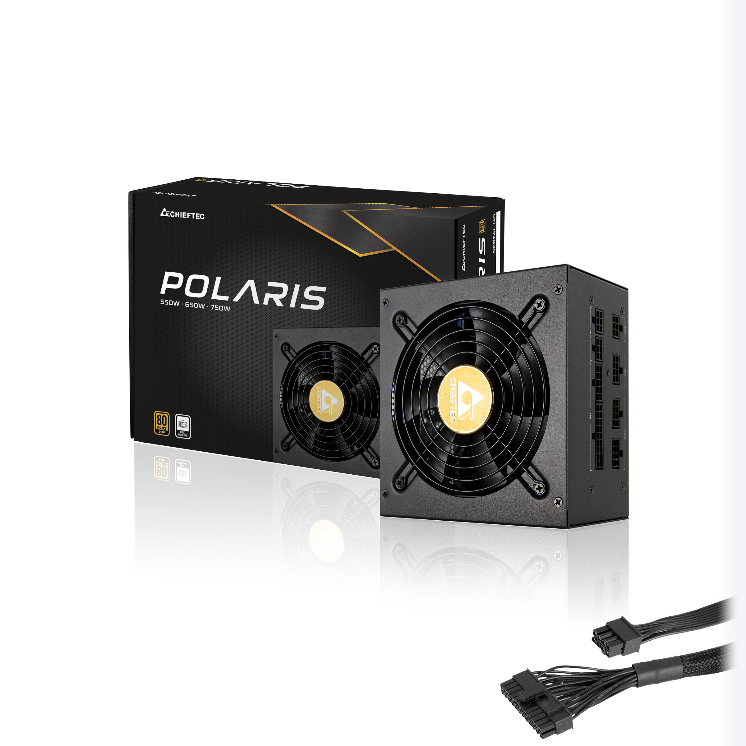 SURSA Chieftec Polaris 1050 W, modulara, certificare 80 Plus Gold, ventilator 140 mm x 1, PCI-E 6+2 pin x 2, SATA x 4, "PPS-1050FC" (timbru verde 2 lei)