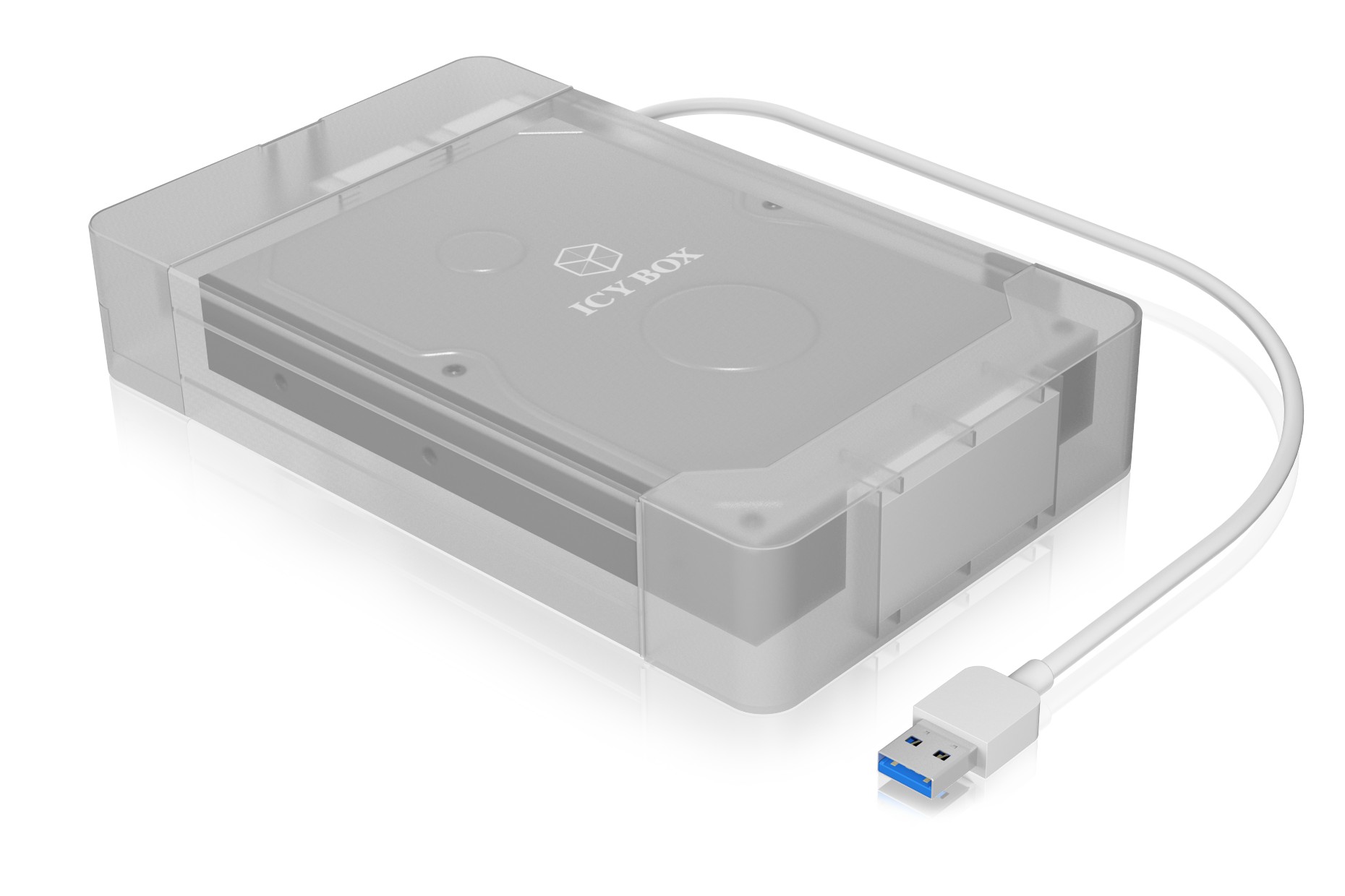 RACK HDD Icy Box SATA 2.5"/3.5", 1x USB 3.2 Gen 1, SATA III, UASP, viteza: 6Gbit/s, plastic, alb, "IB-AC705-6G" (timbru verde 0.8 lei)