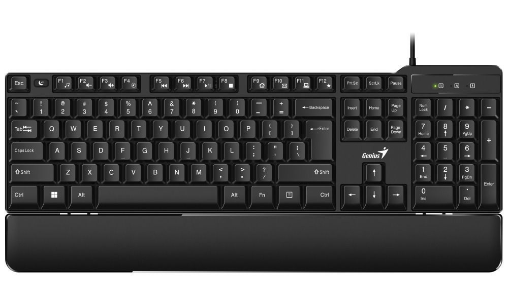 TASTATURA GENIUS USB, 105 taste + 12 taste multimedia, palm rest, negru, "KB-100XP" "31310050400" (timbru verde 0.8 lei)