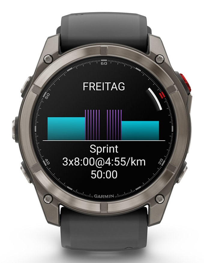 Smartwatch fenix 8 Pro 51 mm, AMOLED, Sapphire, Titanium with Graphite/black silicone band"010-03199-11" - imagine 8