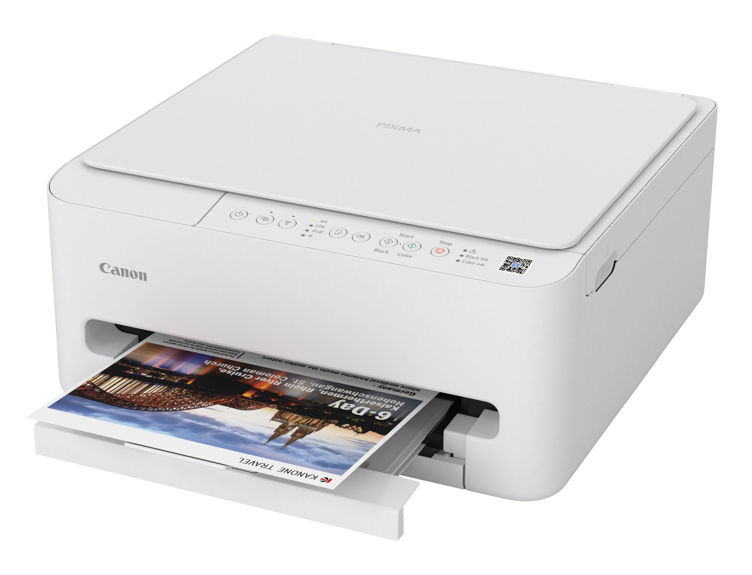 Multifunctional InkJet Color Canon TS4150I, A4, Functii: Impr.|Scan.|Cop., Viteza de Printare Monocrom: 14ppm, Viteza de printare color: 9ppm, Conectivitate:USB|WIFI, Duplex:Da, ADF:Nu(incl.TV 12lei), White, "7181C006AA" - imagine 3