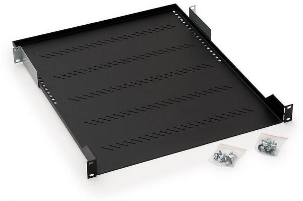 RAFT FIX perforat TRITON 1U, pt rack 19 inch, adancime 750 mm, sarcina maxima 80 Kg, negru, "RAB-UP-750-A4"
