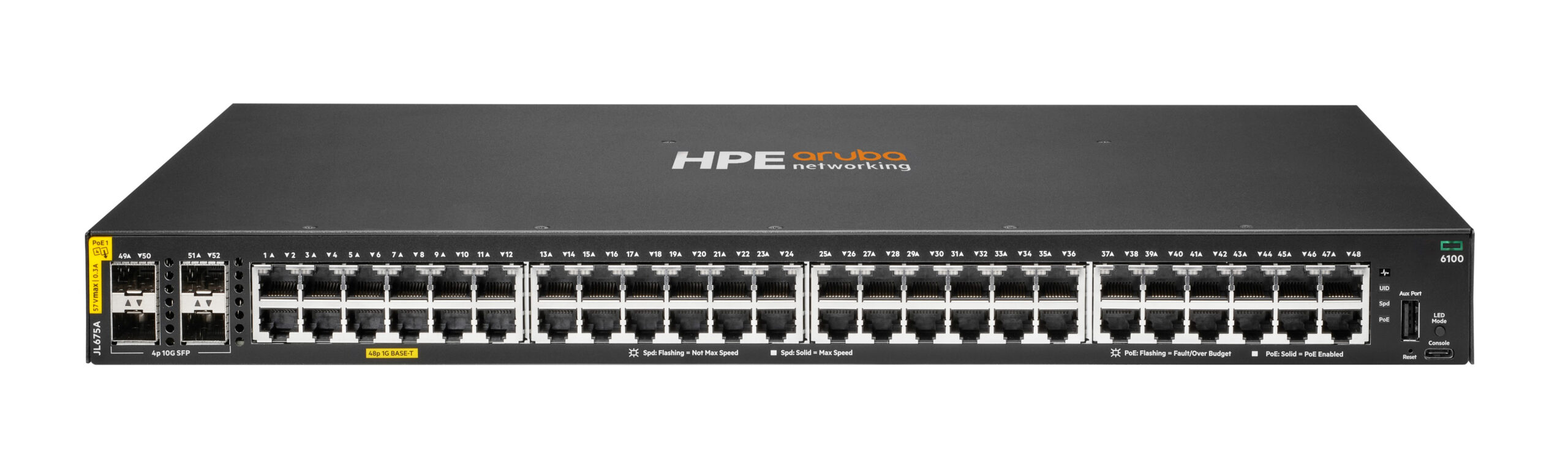 NET SWITCH 48PORT 1000M 4SFP+/6100 JL675A#ABB ARUBA BY HPE "JL675A#ABB" (timbru verde 2 lei)