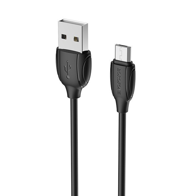 CABLU alimentare si date Borofone "BX19", Charging Data Cable pt. smartphone, USB la micro USB, 2.4A, 1m, negru "6931474701770" (timbru verde 0.18 lei)