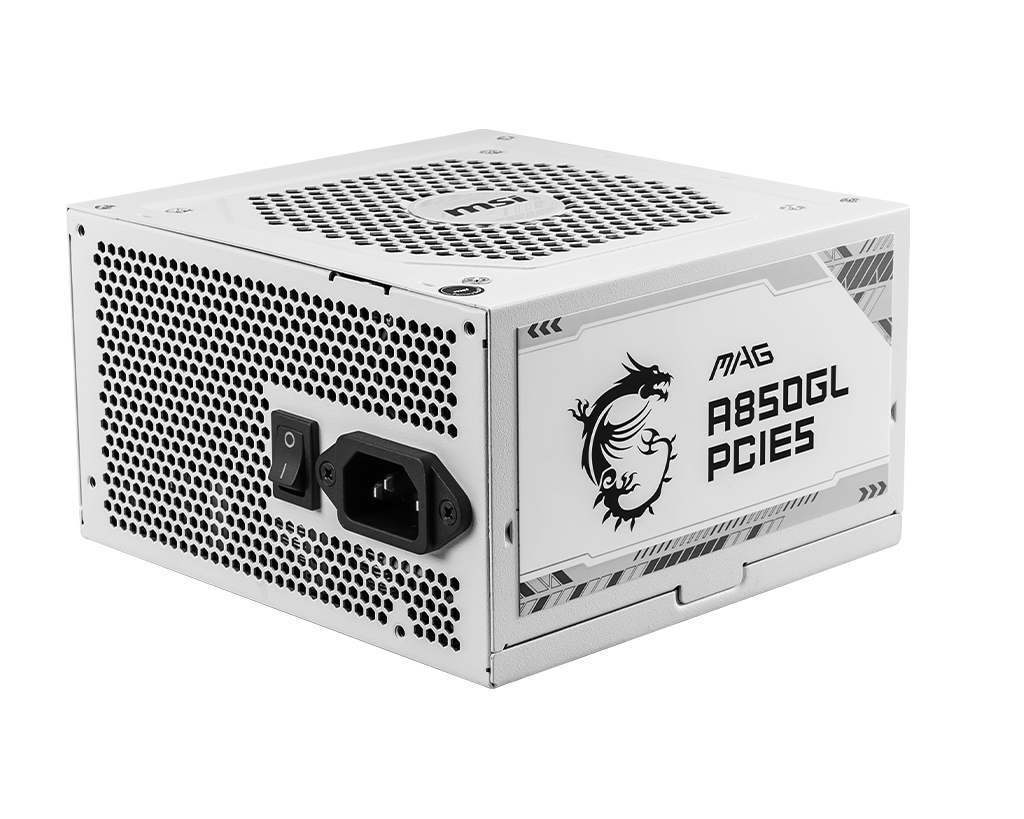 Sursa MSI MAG A850GL PCIE5 WHITE 850W 120mm 80plus Gold aPFC "306-7ZP8A24-CE0" (timbru verde 2 lei)