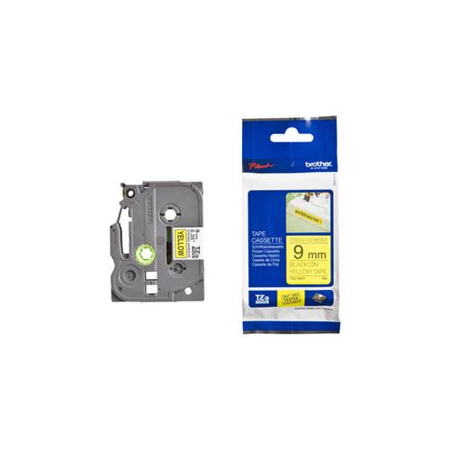 Banda laminata Original Brother Black on Yellow, TZES621, pentru E105|E110|H100|H101|H105|H110|H111|P300|128|200|1000|1010|1090|1100|1120|1130|1160|1170|1180|1190|1200|1230|1280|1290|6100|7100|ST1150, 9mm, incl.TV 0 RON, "TZES621"