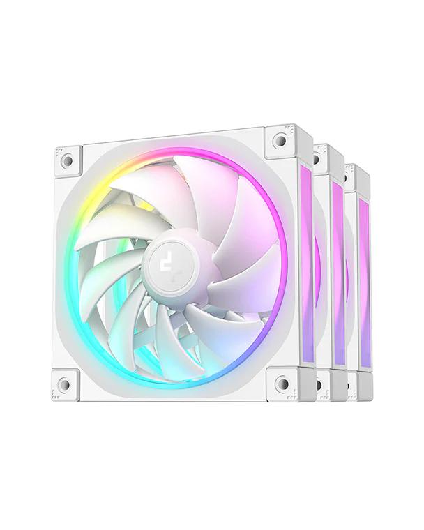Set 3 ventilatoare DeepCool "FL12R WH 3IN1", 120mm, 500-2150 RPM, FDB, 55 cfm, , 4pin PWM, alb, "R-FL12R-WHAPN3-G" (timbru verde 0.54lei) - 6933412785149