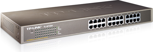 SWITCH TP-LINK 24 porturi 10/100Mbps. carcasa metalica. rackabil "TL-SF1024" (timbru verde 2 lei)