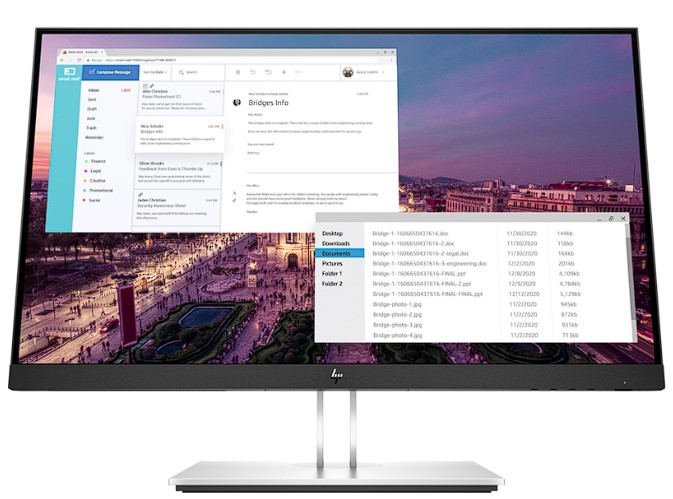 HP E-Display E23 G4 23inch IPS FHD 1920x1080 16:9 Display Port HDMI VGA 5xUSB Without Cable 3YW, "9VF96A3#ABB" (timbru verde 7 lei)