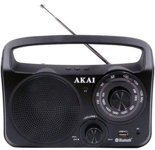 RADIO portabil AKAI, compact 1.0, Bluetooth, cu fir, conector Bluetooth, Jack 3.5mm, USB, negru, "APR-85BT" (timbru verde 2.00 lei)
