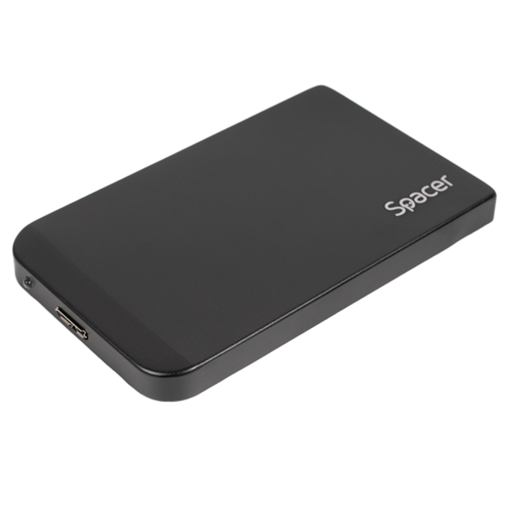 RACK extern SPACER, pt HDD/SSD, 2.5 inch, S-ATA, interfata PC USB 3.0, Husa piele sintetitca, aluminiu, negru, "SPR-25611" 45503295 (timbru verde 0.8 lei)