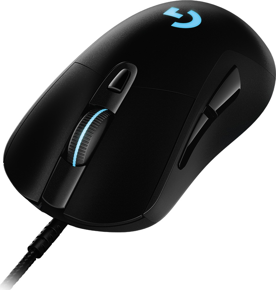 MOUSE LOGITECH, "G403 HERO", gaming, cu fir, USB, optic, 16000 dpi, butoane/scroll 6/1, iluminare, butoane programabile, negru, "910-005632" (timbru verde 0.18 lei)
