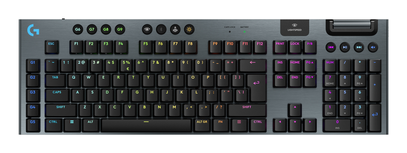 LOGITECH G915 X LIGHTSPEED Wireless Gaming Keyboard - BLACK - US INTL - 2.4GHZ/BT - EMEA28i-935 - CLICKY "920-012709" (timbru verde 0.8 lei)