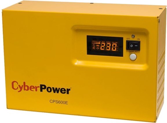 UPS CYBER POWER Inverter (pt. motoare, pompe etc.), Sinusoida Pura, LCD, 600VA/420W, AVR, 1x Shucko, fara baterie, functioneaza cu baterie de 12V, "CPS600E" (timbru verde 4 lei)