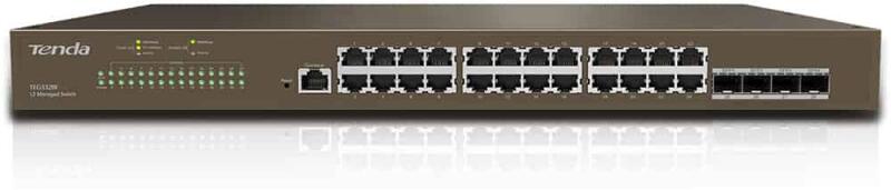 SWITCH Tenda, Gigabit x 24, SFP x 4, managed, "TEG3328F" (timbru verde 2 lei)