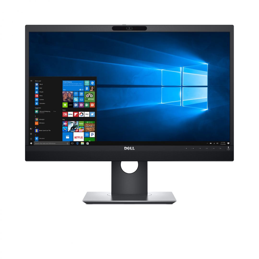 MONITOR Dell 23.8 inch, videoconferinta, IPS, Full HD (1920 x 1080), wide, 250 cd/mp, 6 ms, VGA | HDMI | Display Port, "P2418HZM" (timbru verde 7 lei)
