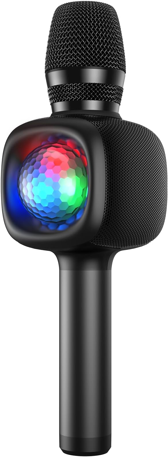Microfon OneOdio, wireless, conectare prin Bluetooth 5.2, sensibilitate -52 dB, acumulator 1800 mAh, karaoke | Iluminare | 4 moduri voce, negru, "Bopmen-Star-10-Black" (timbru verde 0.18lei)