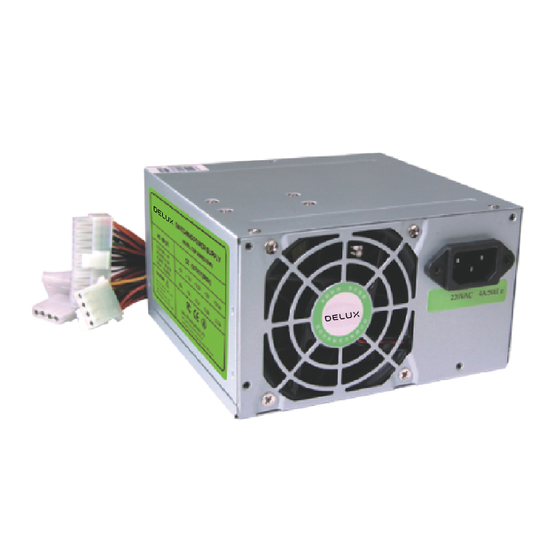 SURSA Delux 450, Fan 8cm, Conector 20+4 pini, 2xSATA, 2xMolex, Switch ON/OFF "DLP-21MS", (timbru verde 2 lei)