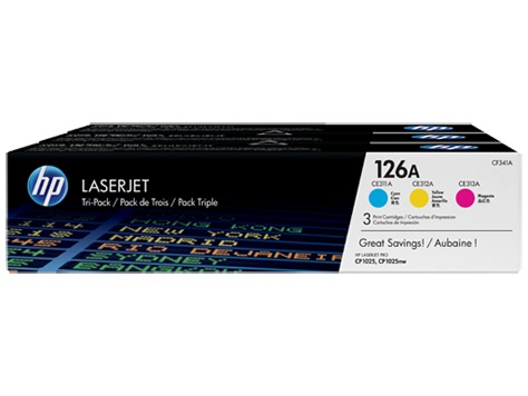 Combo-Pack Original HP CMY, nr.126A, pentru LaserJet Pro 100 M175|CP1025|M275, 3x1K, (timbru verde 1.2 lei) , "CF341A"