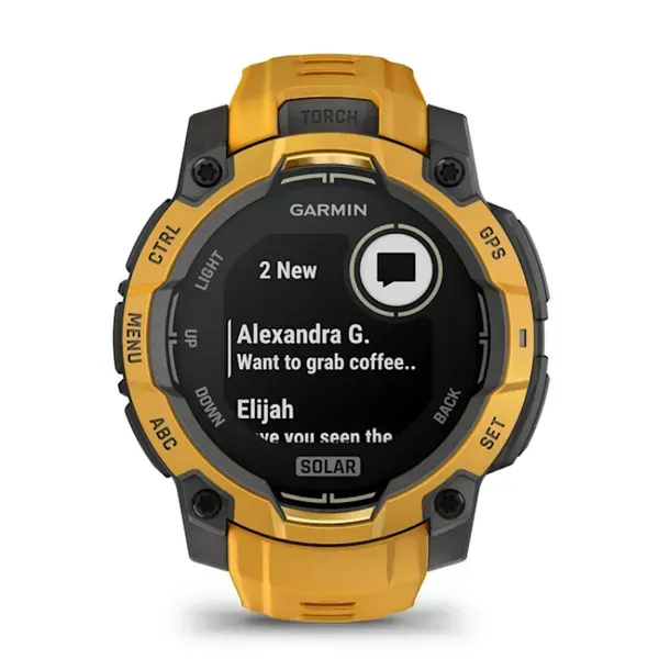 Smartwatch Instinct 3 45 mm, Solar, Sunburst with Sunburst/Grey Band"010-02934-02" - imagine 6