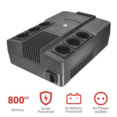 UPS Trust MAXXON POWERSTRIP UPS 800VA "23326" (timbru verde 11 lei)