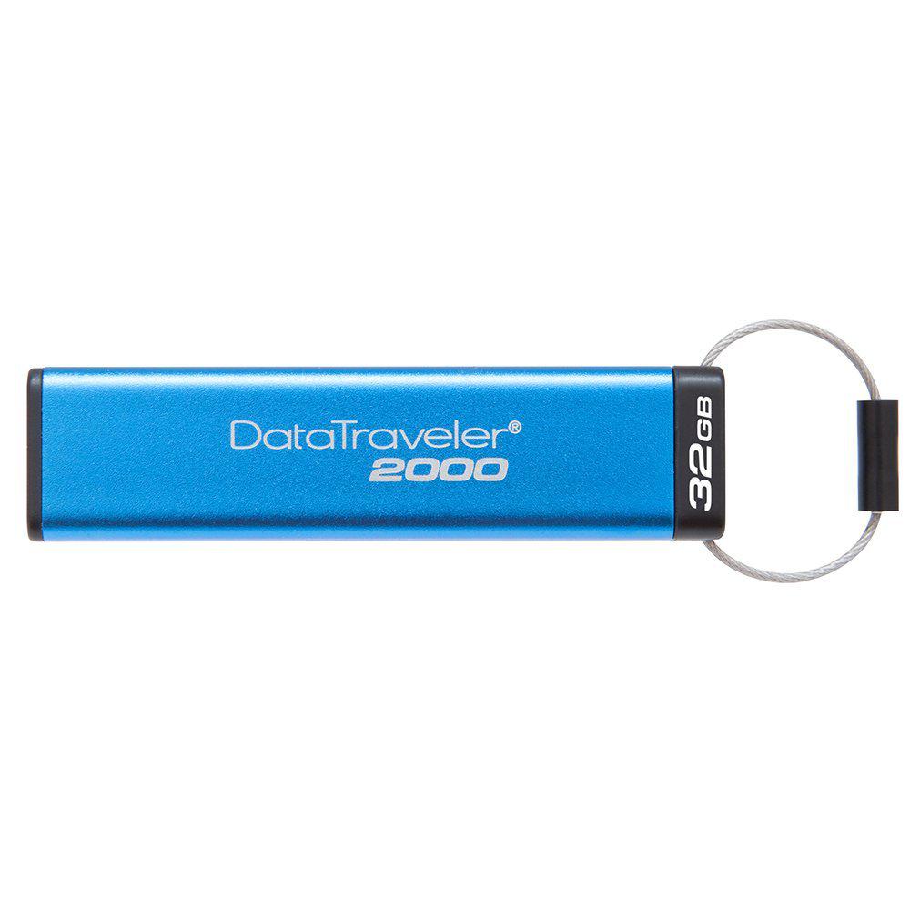 MEMORIE USB 3.1 KINGSTON 32 GB, cu capac | cu cifru, carcasa plastic, albastru, "DT2000/32GB" (timbru verde 0.03 lei)