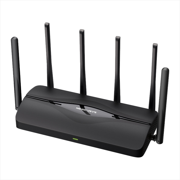 ROUTER MERCUSYS, BE6500, 1× 2.5 Gbps WAN port, 1× 2.5 Gbps LAN port si 2× 1 Gbps LAN, dual band 2.4 / 5 Ghz, Wi-Fi 7, 6 x antene externe, "MR37BE" (timbru verde 0.8 lei)
