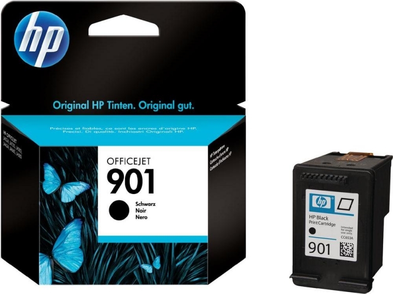 Cartus Cerneala Original HP Black, nr.901, pentru OfficeJet 4500|J4524|4580|4624|4640|4660|4680, , (timbru verde 0.15 lei), "CC653AE"