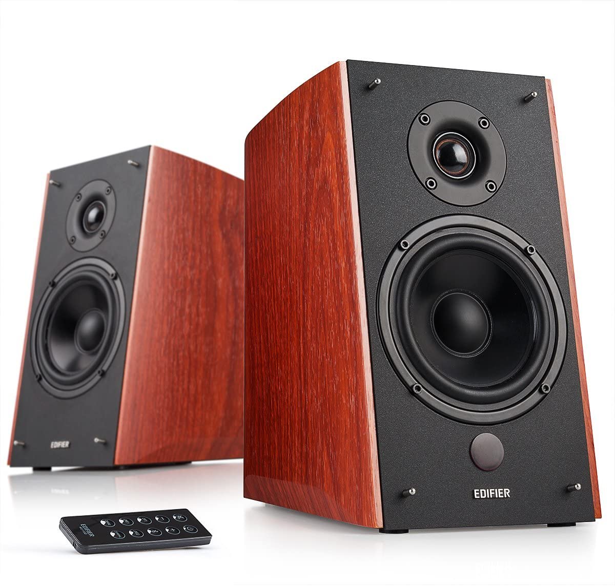 BOXE EDIFIER 2.0, RMS: 120W (2 x 24W, 2 x 36W), bluetooth, telecomanda wireless, volum, bass, treble, brown, "R2000DB-BR" (timbru verde 11.00 lei)