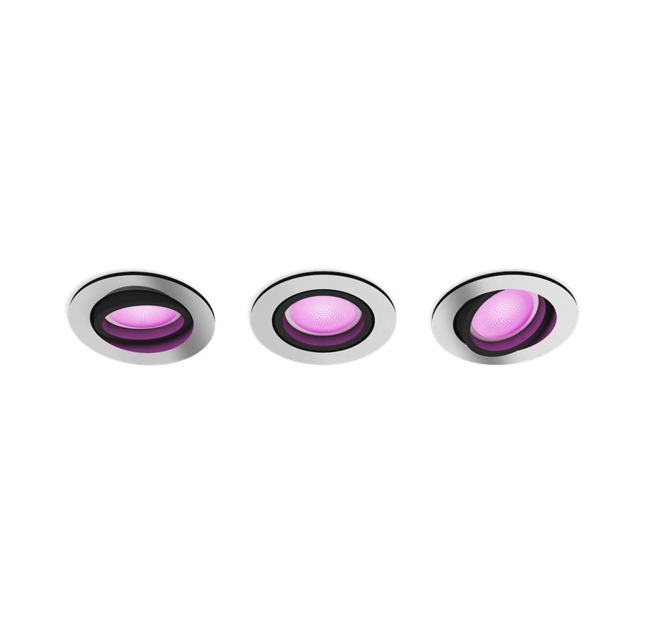 SET 3 SPOTURI incastrate smart LED Philips, soclu GU10, putere 5.7W, forma spot, lumina multicolora, alimentare 220 - 240 V, "000008719514342866" (timbru verde 1.35 lei)