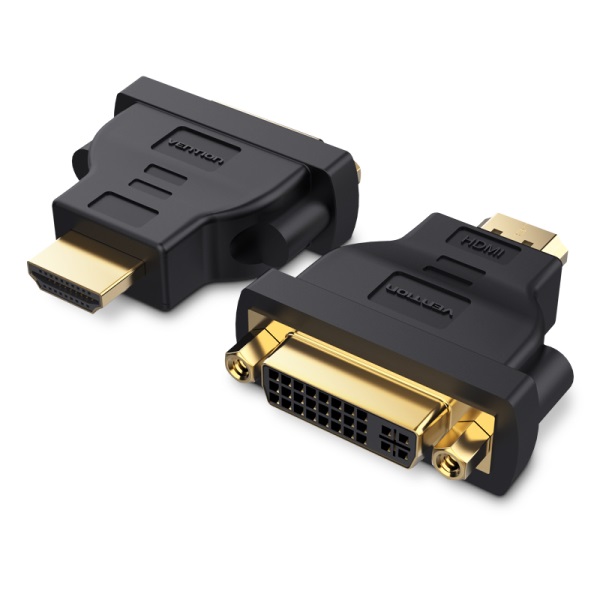 Adaptor video Vention, HDMI(T) la DVI-I (M) (24+5) dual link, rezolutie maxima 1080p la 60 Hz, conectori auriti, dublu sens, invelis PVC, negru, "ECCB0" (timbru verde 0.18lei) - 6922794737952