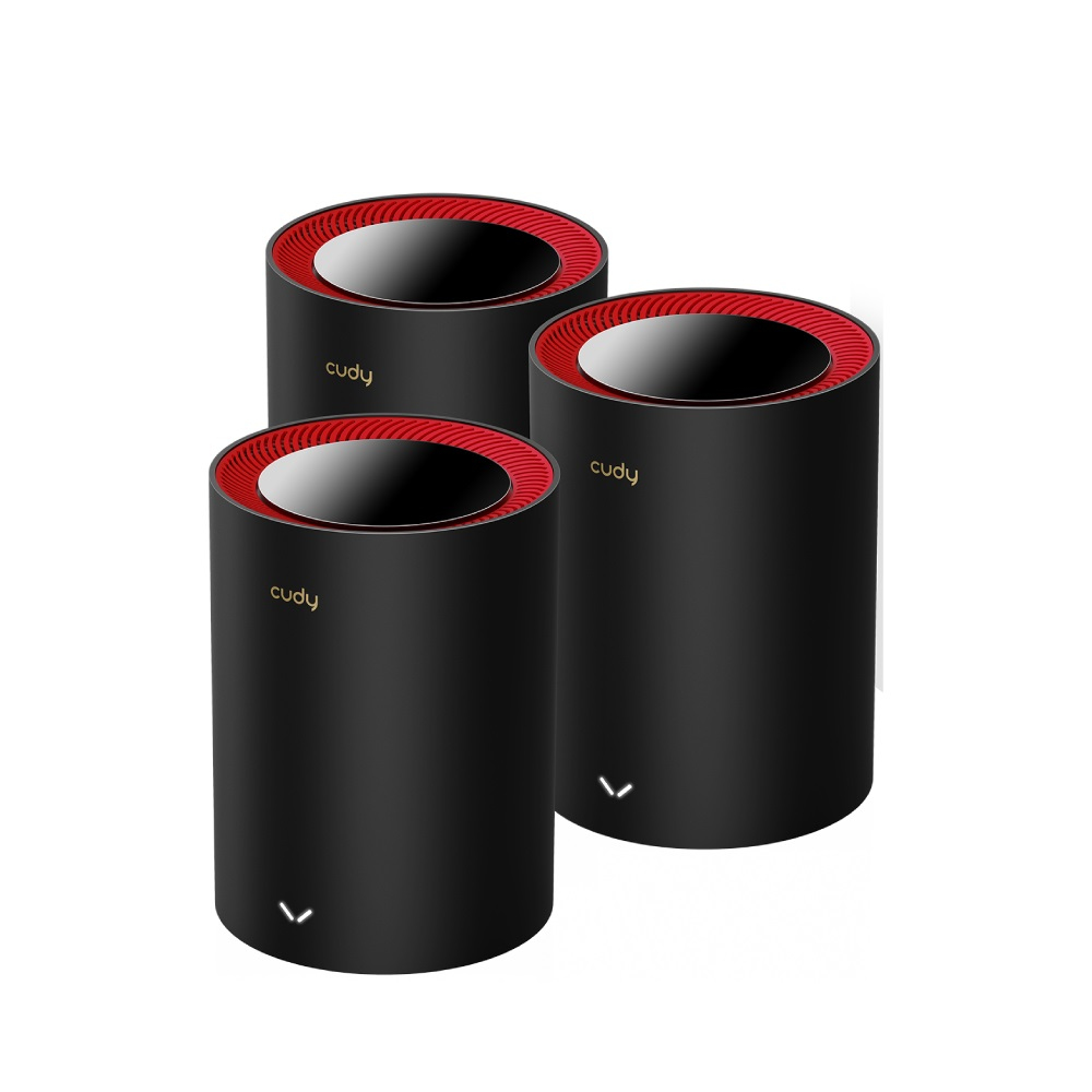 Cudy AX3000 Wi-Fi 6 Mesh 2.5G Solution 3-Pack, Dual-Band, Black "M3000/3-PACKV1.0" (timbru verde 0.8 lei)