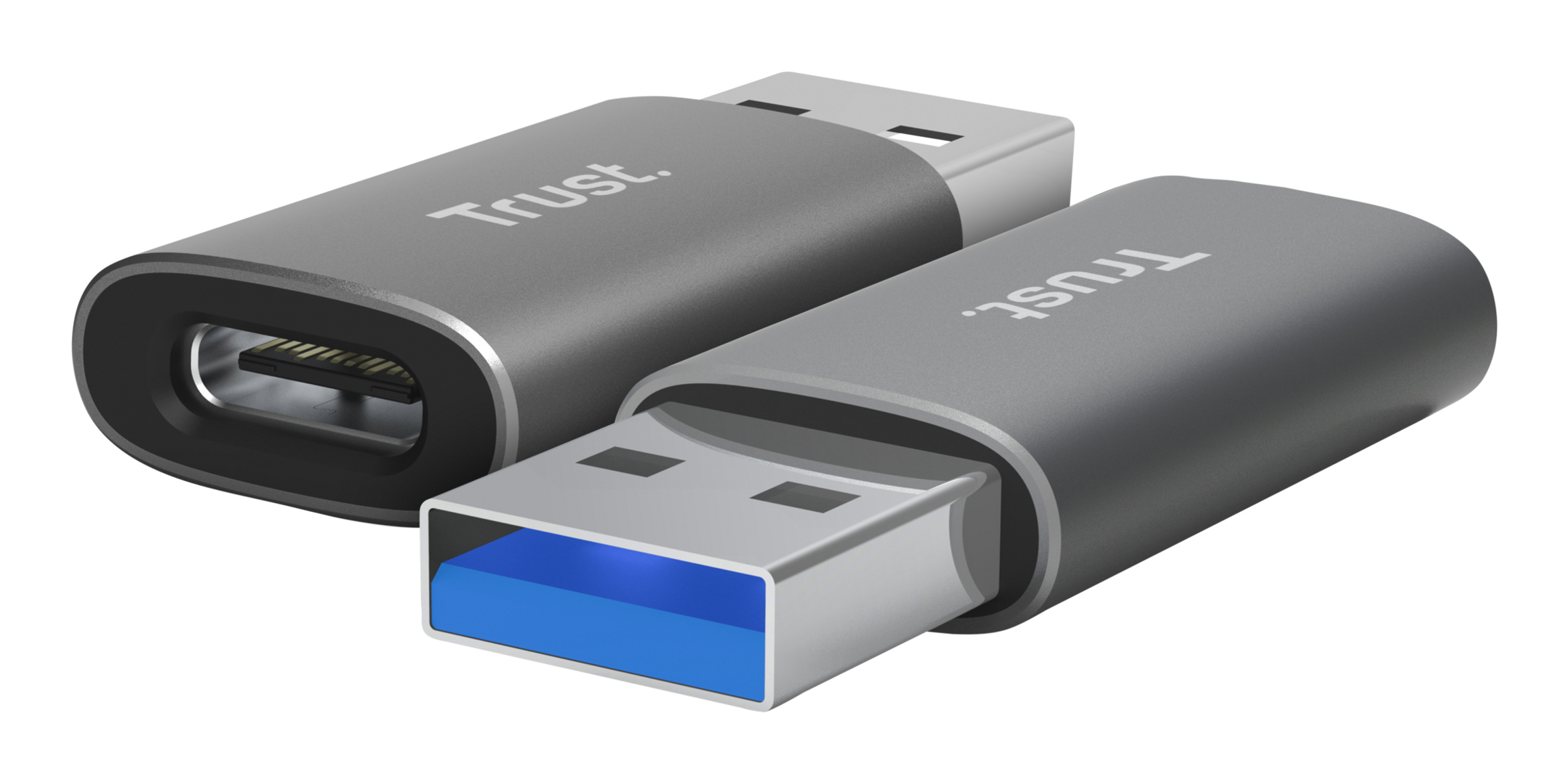 Adaptor Trust Calyx USB-A-USB-C, gri "TR-25573" (timbru verde 0.8 lei)