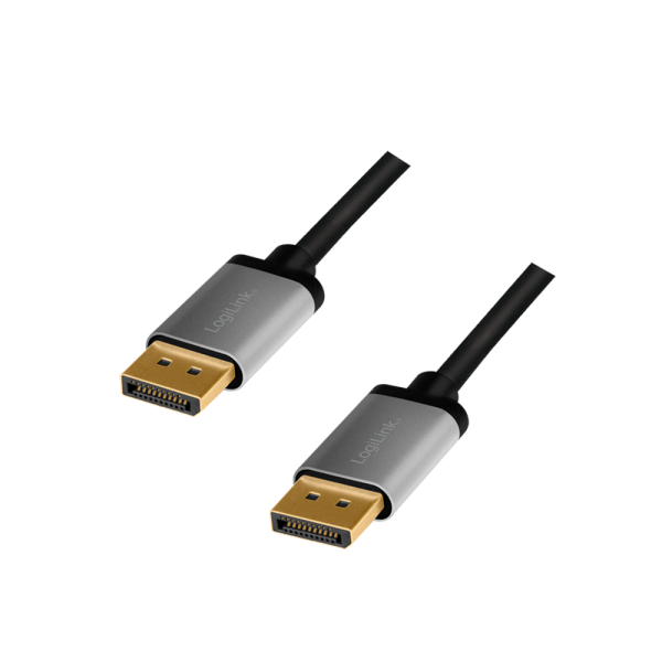 CABLU video LOGILINK, DisplayPort (T) la DisplayPort (T) 1.2, 5m, conectori auriti, rezolutie maxima 4K (3840 x 2160) la 60 Hz, aluminiu, triplu ecranaj, negru-gri, "CDA0103" (timbru verde 0.8 lei)