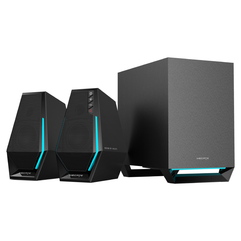 BOXE EDIFIER Gaming 2.1, RMS: 30W(2 x 7.5W + 15W), bass 4",control volum,BT/USB-A/USB-C/AUX, sound mode:Music/Game/Movie, 10 x LED RGB, frecv. rasp 93Hz-20KHz, USB power,black, "G1500MAX-BK" (timbru verde 4 lei)