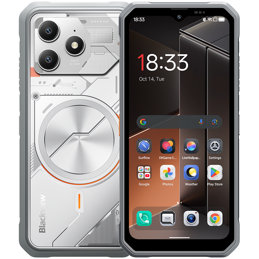 Blackview FORT100 LTE 6.56-inch HD+ 1612x720 90Hz 8+128GB MT Helio G81 Octa-Core 2.0GHz 13MP Front 16MP Rear NFC MIL-STD-810H 5000mAh Fingerprint Android 16 Lunar White "BVFORT100_W_EU" (timbru verde 0.45 lei)