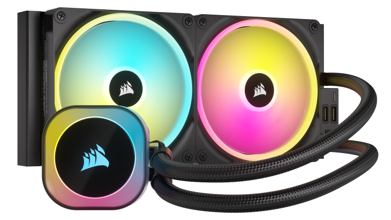 Cooler Corsair "iCUE LINK H115i", skt universal, racire cu lichid, ventilator 120 mm x 2, 2000 rpm, iluminat RGB, "CW-9061002-WW" (timbru verde 2 lei)