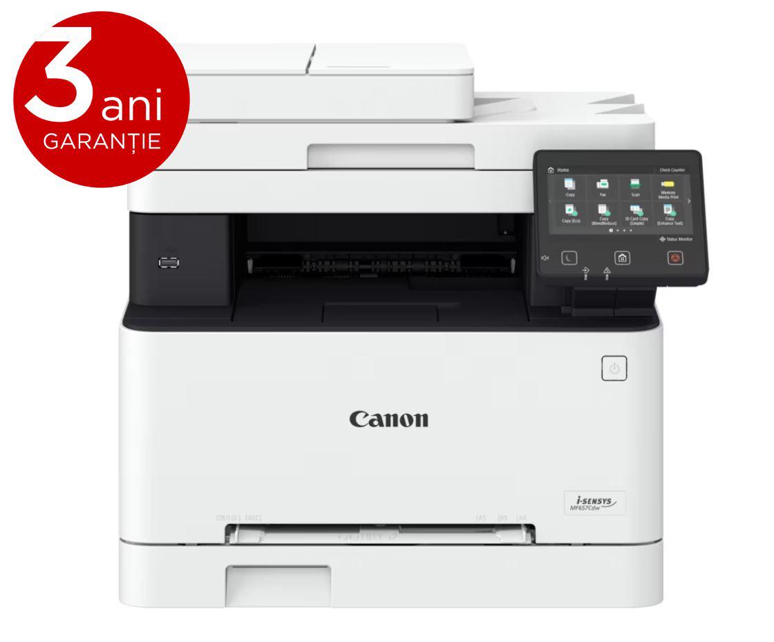 Multifunctional laser color Canon MF657Cdw, dimensiune A4,Printare,Copiere, Scanare, Fax, viteza max 21ppm, duplex, rezolutie max1200x1200dpi, ADF:da "5158C001AA" (timbru verde 11 lei)