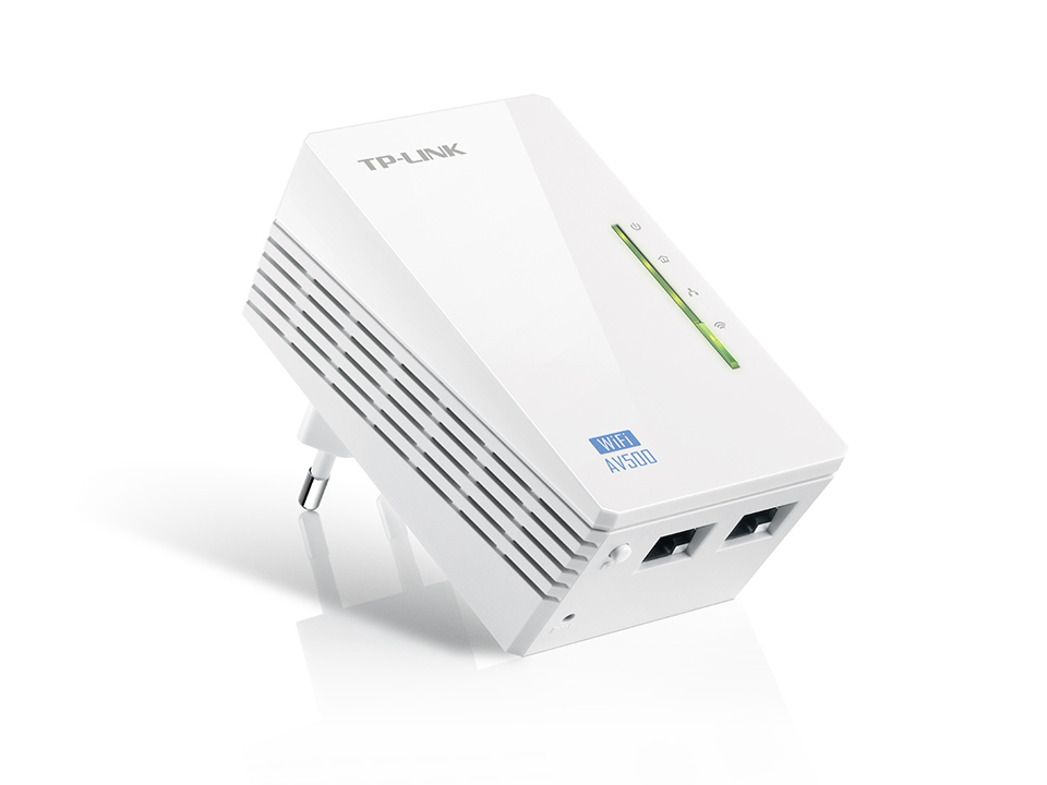 AMPLIFICATOR Powerline 300Mbps AV500, 500Mbps Powerline Datarate, 2 10/100Mbps Fast Ethernet, HomePlug AV, TP-LINK "TL-WPA4220" (timbru verde 2 lei)