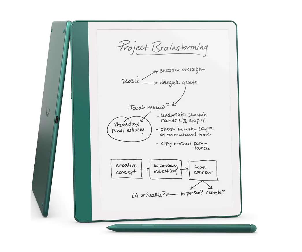 Ereader ePaper Amazon Kindle Scribe 2024, 64GB, Premium Pen, Display 10.2" glare-free, 300 ppi, Wi-Fi, USB-C (Verde) "B0CZB9Z477"
