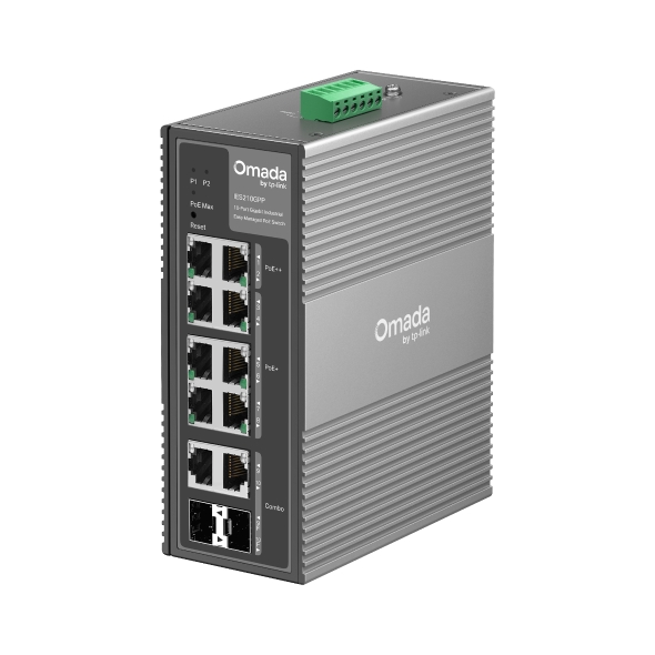 SWITCH TP-LINK Omada easy managed, 10 porturi Gigabit PoE+ si 2-Port PoE++, carcasa metalica "IES210GPP" (timbru verde 2 lei)